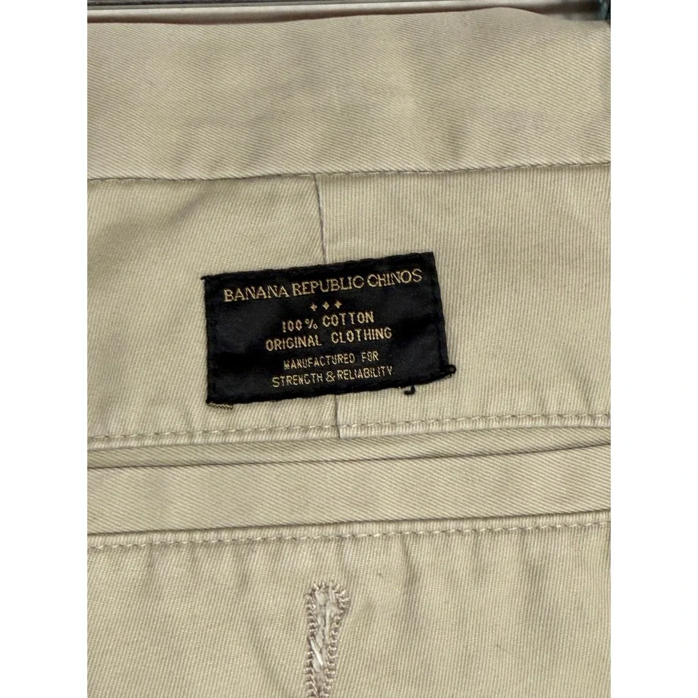 Banana Republic Gavin Straight Fit Chinos Mens 36x34 Khaki Tan 100% Cotton Pants